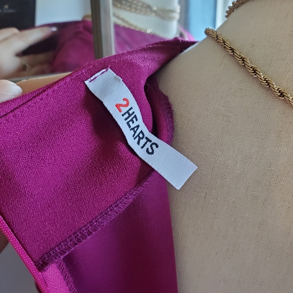2Hearts Fuschia Fit & Flare Dress - Picture 5 of 6